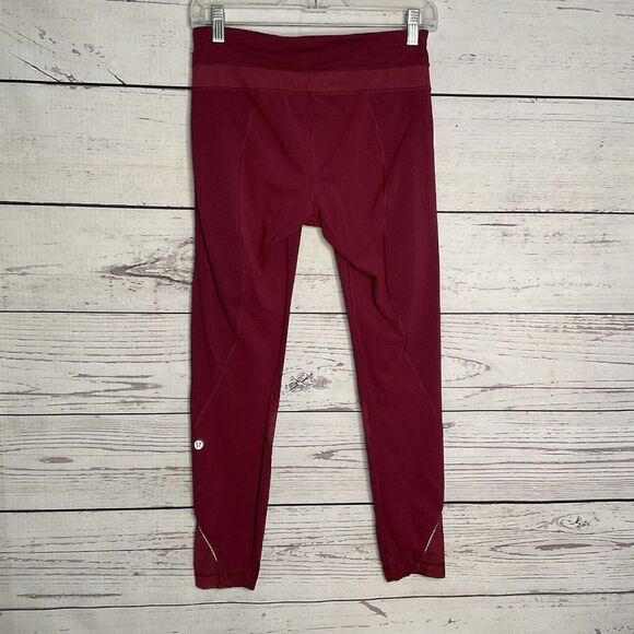 lululemon Women's Dashing Purple/Burgundy Inspire II Mesh 7/8 Tight Leggings  6 - Picture 3 of 10